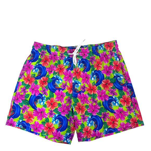 Frankies Bikinis Winston Unisex Board Short Floral Large Neon Surfer Swimwear - Picture 16 of 16